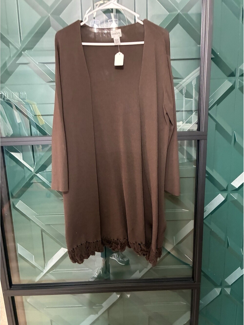 Chico’s Brown Open Front Fringe Ladies Duster Cardigan - Size 1
